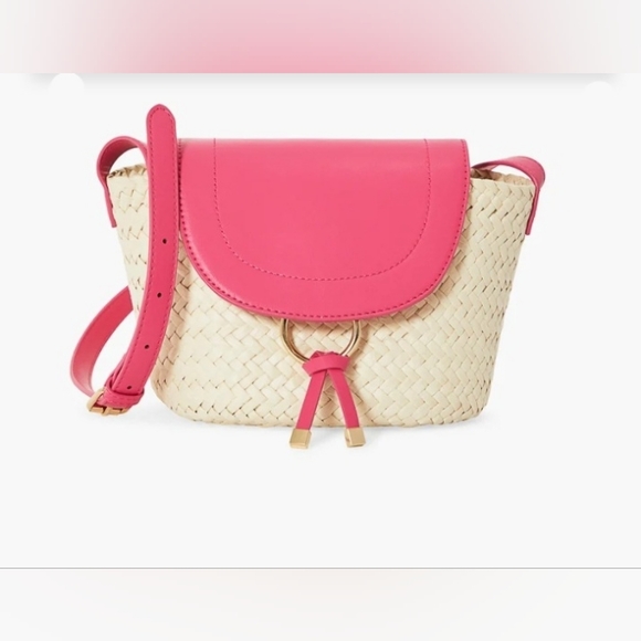 Raffia Flapover Shoulder Bag MSRP $59.95 - Picture 1 of 6